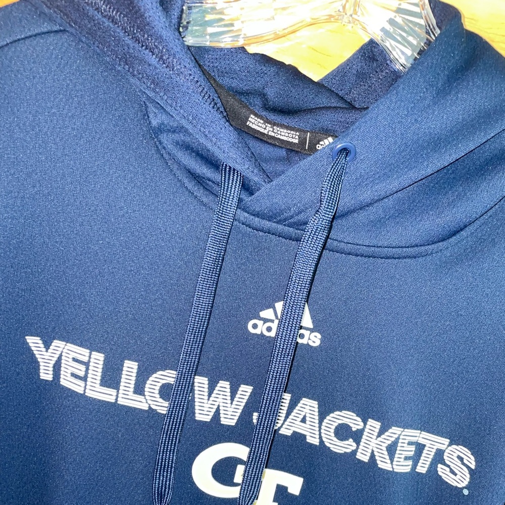Mens 2xl yellow jacket / Georgia Tech hoodie Adidas excellent used condition